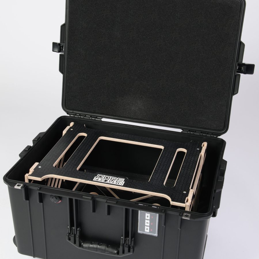 Our 4U Fly Rack with Peli Air™ 1637 Case Included. This 4U Rack is designed to fit specifically Peli Air 1637. Includes foam inserts for secure transport.