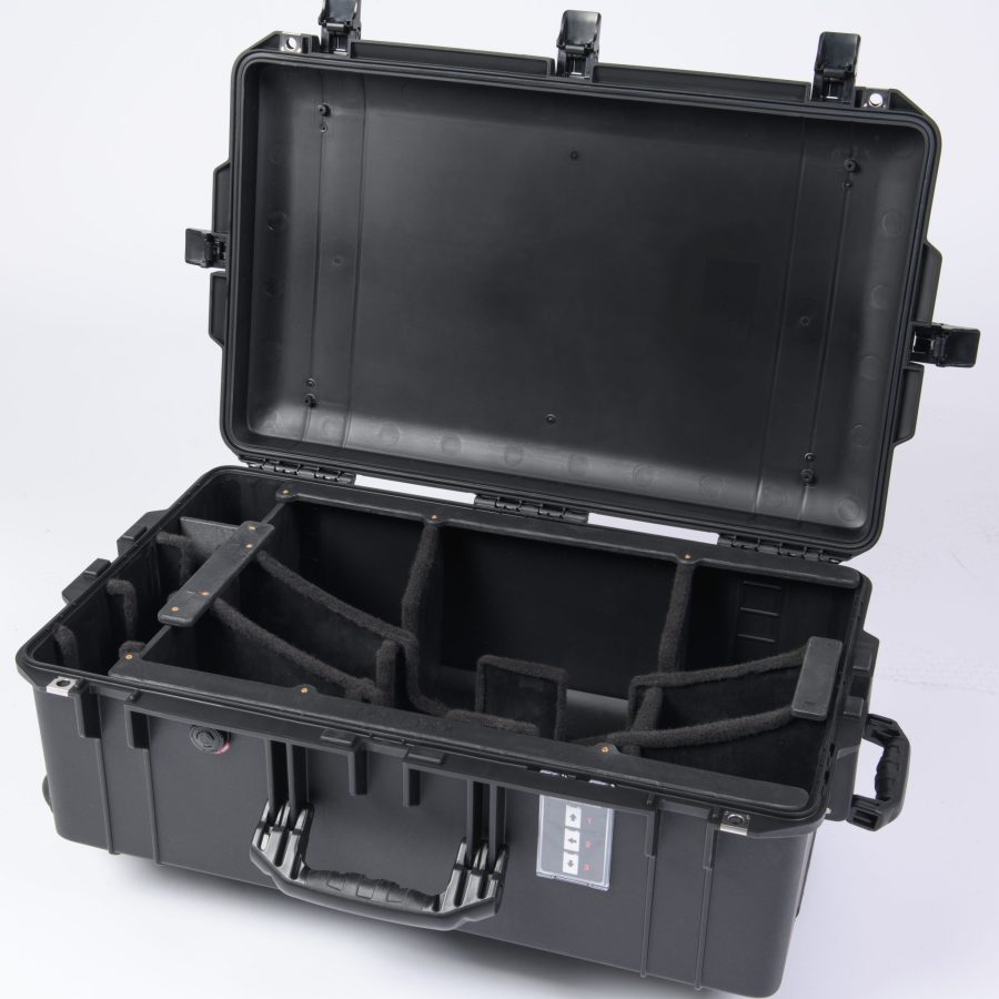 The Peli Air 1595 case with our manufactured, secure insert for Starlink.